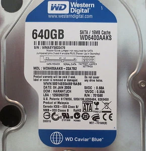 WD6400AAKS-22A7B2 640gb Sata Hard Drive Western Digital - Photo 1/1