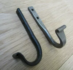 UTILITY SCROLL END hand forged blacksmith vintage rustic hanging hook hanger peg - Picture 1 of 2