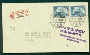 GRÜNLAND, 1956 50ore Schiff gebunden auf Reg KASSEBREV, gebunden UMANAK an USA, selten sehr schön - Bild 1 von 1
