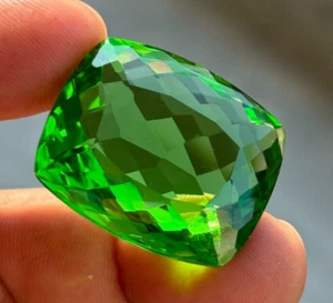 87.40Ct Zertifiziert Natürliches Grün Peridot Durchscheinend Kissen Form Lose - Picture 1 of 10