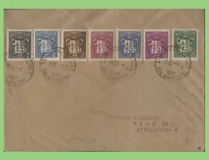 Francia 1937 sette valori di Crest/Armi emissione in copertina - Foto 1 di 2
