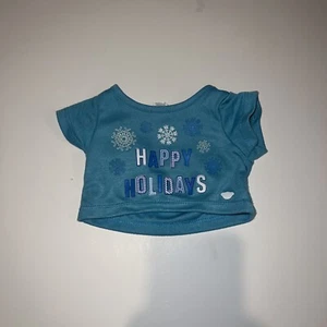 Build A Bear Blue Snowflake Happy Holidays T Shirt - Picture 1 of 5