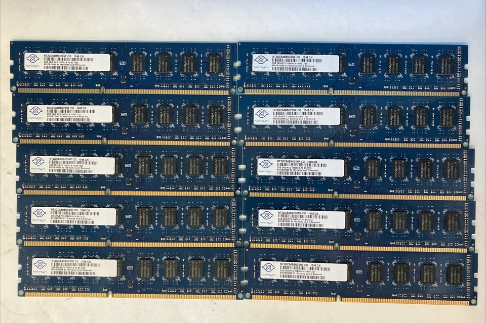 (10x 2GB) Nanya 2Rx8 DDR3-1333 PC3-10600U Desktop DIMM RAM M210B2306E.X2 ~ - Image 1 of 4