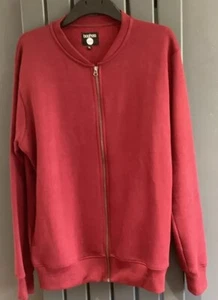 Boohoo Man Burgundy Zip Fleece XL - Picture 1 of 2