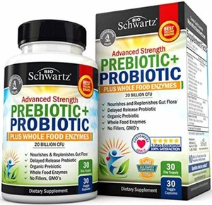 Prebiotic + Probiotic Plus Whole Food Enzymes Supplement for Men & Women. 20 Bil - Picture 1 of 7