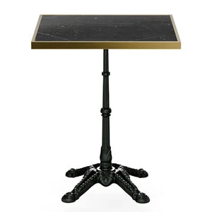 Patras Lux Bistrotisch eckig Jugendstil Marmortisch 60 x 60cm goldene Einfassung - Bild 1 von 8