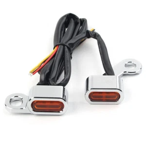 For Harley Softail 15-21 Handlebar Mini LED Turn Signal Indicator Lamp Amber - Picture 1 of 5