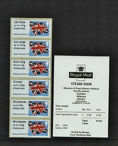 FLAG  NDC STEAM GWR OVERPRINT AUGUST 2015 A010 Collector Strip POST GO FV £18.45 - Picture 1 of 1