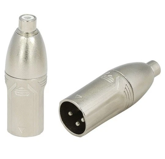 (2 Pack) High Quality 3-Pin XLR Male to RCA Female Jack Audio Adapter - New