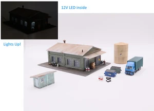 N Scale Industrial Warehouse Building Lighted Weathered Detailed + BONUS - Picture 1 of 16