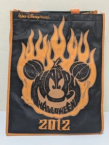 Disney World Halloween 2012 Bag Trick or Treat Shopping Mickey Pumpkin Flames - Picture 1 of 6