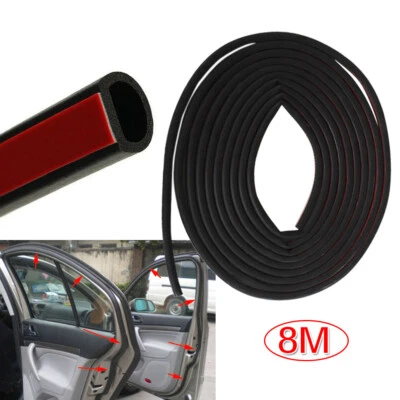 Universal 8M Car D Shape Rubber Seal Weather Strip Door Edge Moulding Trim Foto 1 de 4