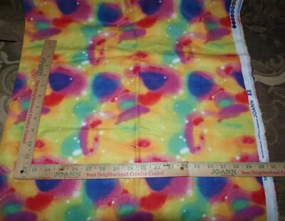 Flannel Tie Dye Colorful Cotton Sewing Quilt Fabric Craft 30" x 42 W Fast Ship - Image 1 of 2