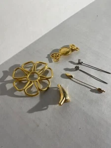 Vintage Scarf Pins Set of 6 Multiple styles Good Condition - Picture 1 of 2