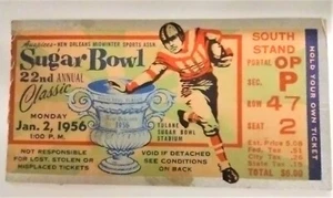  Sugar Bowl ticket stub 1956: First integrated Sugar Bowl: Georgia Tech vs Pitt - Picture 1 of 2