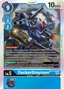 Juego de cartas coleccionables Foil DeckerGreymon BT10-026 R Xros Encounter Digimon - Imagen 1 de 2