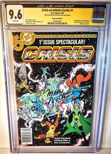 MARV WOLFMAN SIGNED CRISIS ON INFINITE EARTHS 1 (1985)-CGC JSA 9.6! FREE SHIP! - Picture 1 of 2