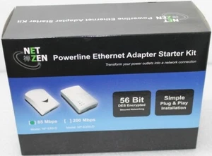 Net Zen Ethernet Bridge Powerline AC 2 Pack Kit High Speed 85 MBps Fast Data Tra - Picture 1 of 6
