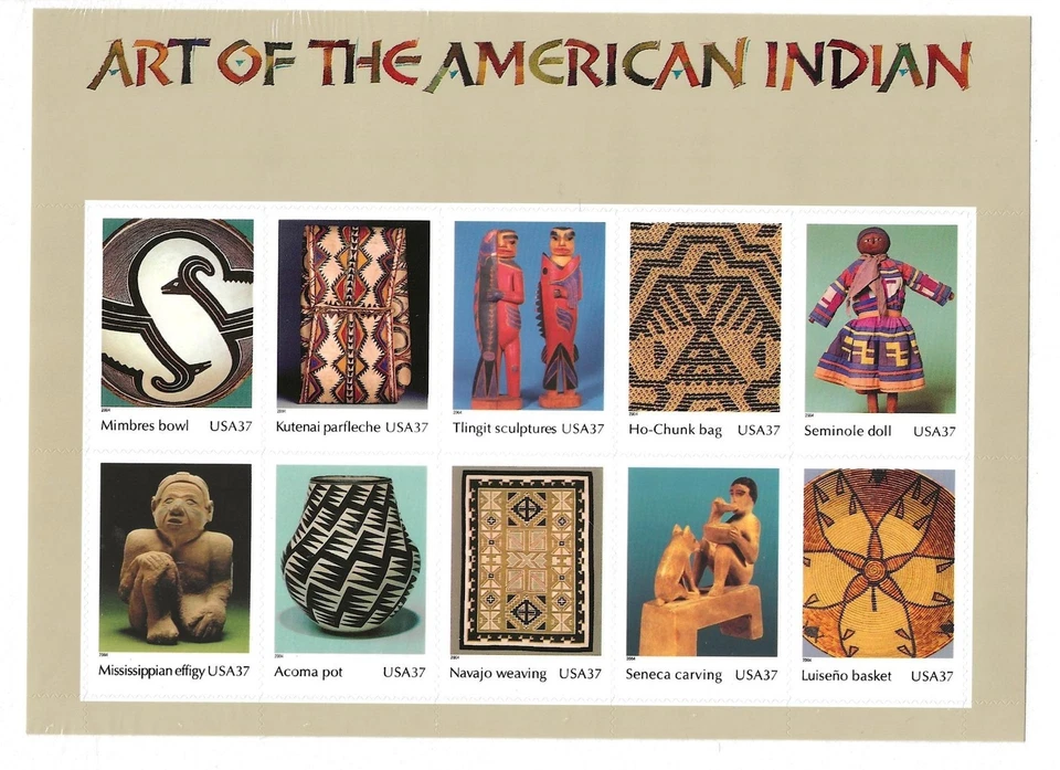 Scott #3873, Souvenir Sheet 2004 Art of American Indian 37c VF MNH [657 - Image 1 of 1