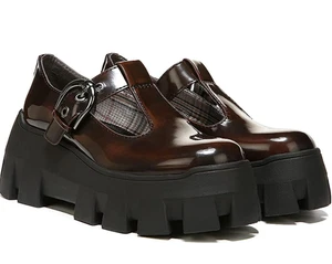 SAM EDELMAN CIRCUS NEW Amy Brown Punk T-Strap Platform Lug Heel Shoes sz 8.5 - Picture 1 of 4