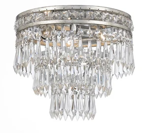 Crystorama 5260-OS-CL-MWP Mercer 3-Light Hand Cut Crystal Semi-Flush - Picture 1 of 2