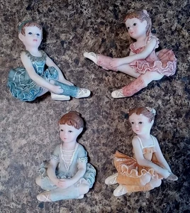 Vintage 1998 JC Kühlschrankmagnet Set 4 Ballerina Mädchen Kühlschrank 3D ohne Mängel - Bild 1 von 5