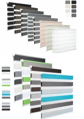 WOLTU Doppelrollo Klemmfix ohne Bohren blickdicht Sichtschutz Rollo Zebrarollo - Bild 1 von 4