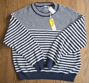 Lightweight Blue White Striped Sweater Womans CC California Coastal Nautical Med - Picture 1 of 8