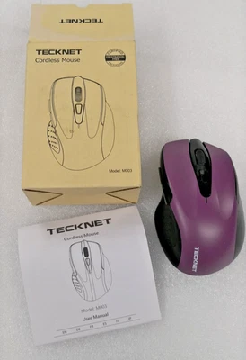 Purple Tecknet M003 Quiet Wireless Mouse 6 Buttons & Adjustable DPI Levels - Image 1 of 4