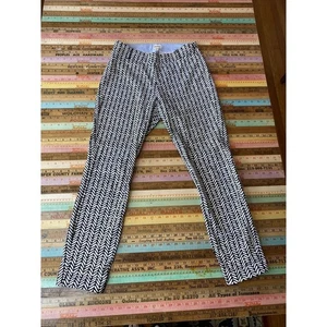 HATLEY | 2 Black White Geo Skinny Chino Work Dress Pant XS Stretch Cotton - Picture 1 of 14