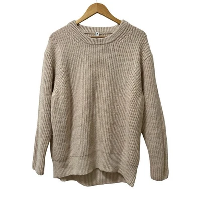 Athleta каскады экипажа коренастый вязаный шерсти свитер размер L нейтральный капсулы минималистский - Изображение 1 из 4