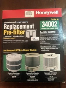 Honeywell Replacement Pre-filter 34002 38500 36400 Carbon Filters  (2 Filters) - Picture 1 of 2