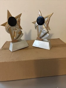 Lotto di 6 trofei in resina stella del calcio argento bordati con oro RFB-51245 - Foto 1 di 3