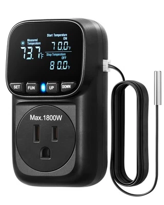 DEWENWILS Temperature Controller for Greenhouse & Incubator, 15A Heavy Duty - Image 1 of 4