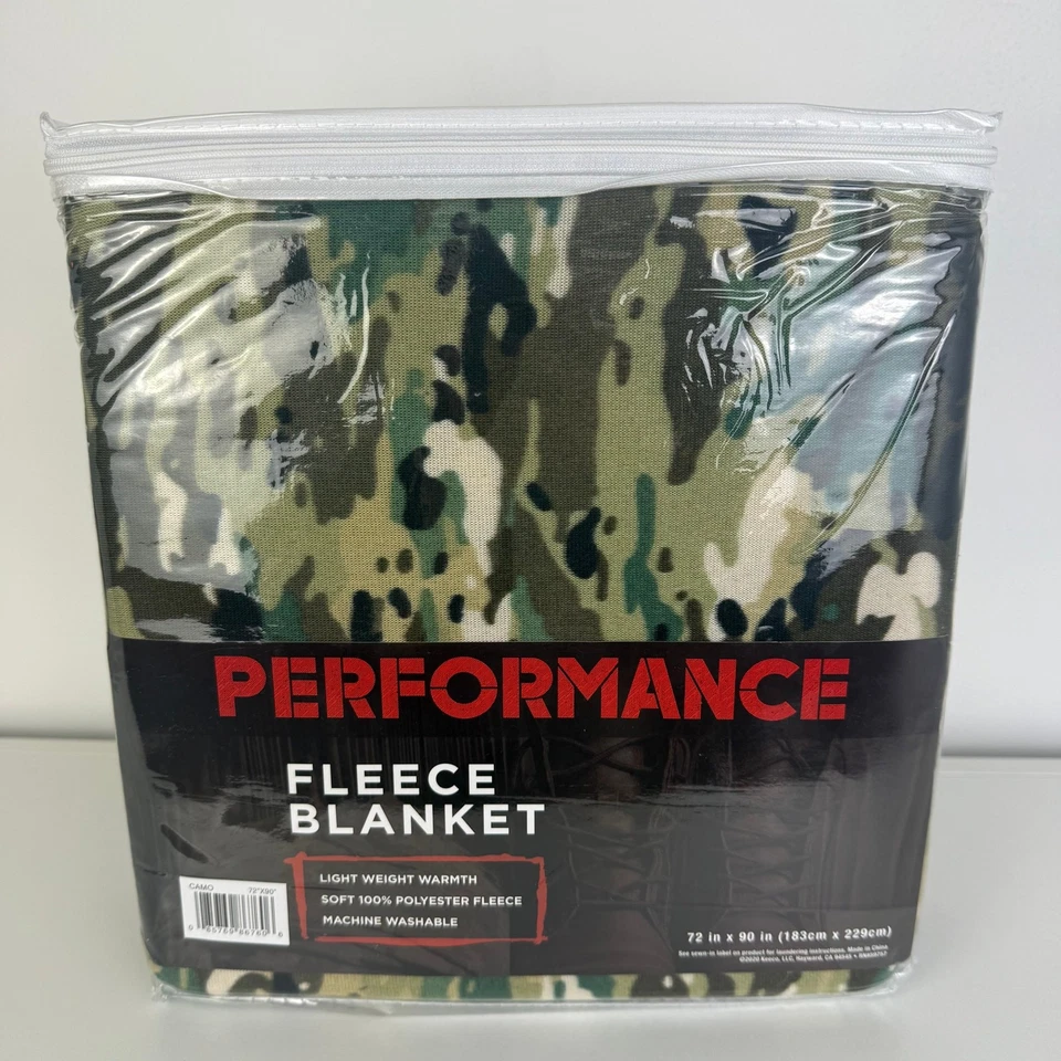 Manta polar camuflaje verde camuflaje 100 % poliéster rendimiento nuevo en paquete 72" x 90"  Foto 1 de 4