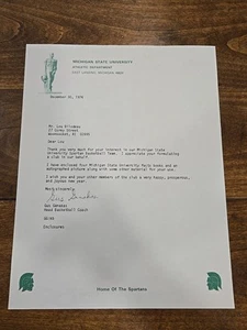Gus Ganakas Signed Letter Michigan State Basketball On School Letterhead 1974 - Picture 1 of 4