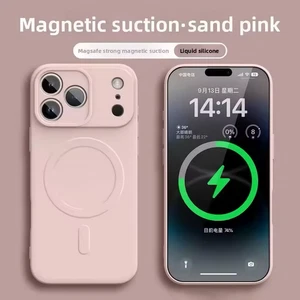 Custodia per iPhone 17 Pro Max Air 16 15 14 Magsafe Silicone Foglio Magnetico - Foto 1 di 26