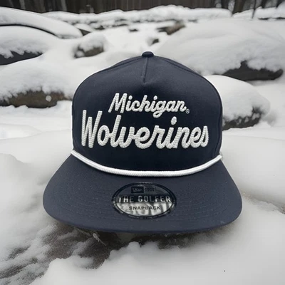 Кепка бейсболка для гольфа бейсболка Michigan Wolverines Hat New Era «Team Text» H107 - Изображение 1 из 4