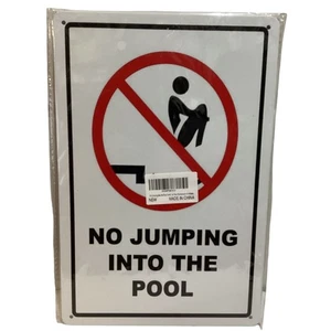 NO JUMPING IN THE POOL 12 X 8 Warning Sign Metal New - Bild 1 von 1