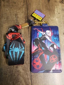 Loungefly Marvel Spiderverse Miles & Gwen Lanyard With Cardholder - Picture 1 of 2