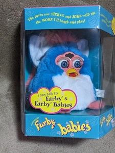 New in Box 1999 Furby Babies 70-940 Blue/White C015D3539B Blue Eyes Sealed - Picture 1 of 8