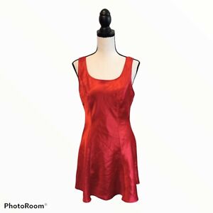 Vintage Gilligan &O'Malley Red Satin Slip Dress Womens Size M