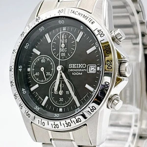 Orologio Uomo SEIKO SND367PC Cronografo Nero Argento mai usato dal Giappone - Foto 1 di 15
