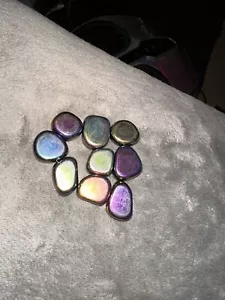 Imán de nevera de hematita piedra pulida en forma suave color arco iris 9 piezas - Imagen 1 de 1