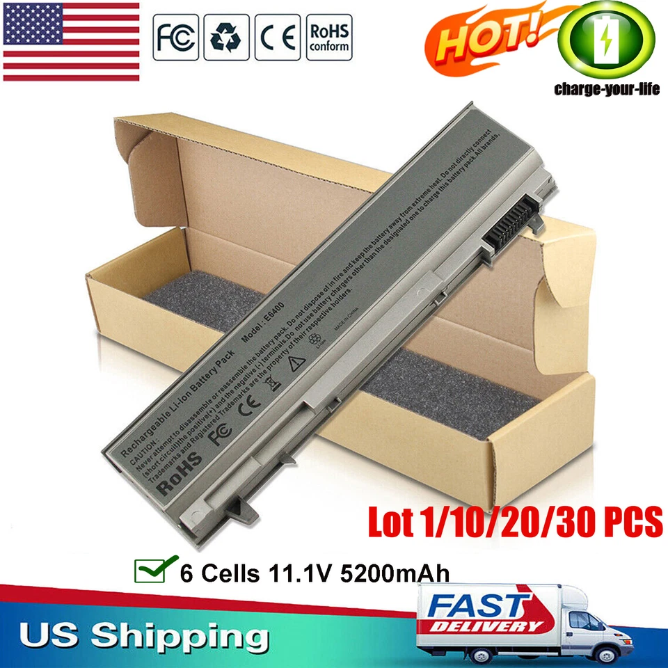 ✅LOT Battery For DELL Latitude E6400 E6500 E6410 E6510 PT434 PT437 W1193 MP303 - Image 1 of 4