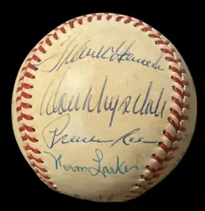 DODGERS HOFers PALLA DA BASEBALL FIRMATA (12) DRYSDALE RUSSELL BRANCA JSA LOA JD 10824 - Foto 1 di 7
