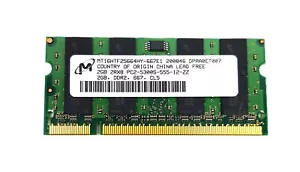 Micron 2GB PC2-5300 DDR2-667MHz SODIMM Non-ECC Memory MT16HTF25664HY-667E1 - Picture 1 of 2