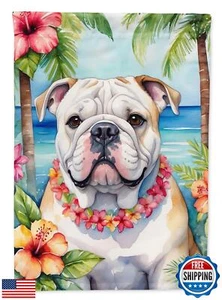 Caroline's Treasures DAC6427GF English Bulldog Luau Garden Flag Mailbox Flag - Picture 1 of 5