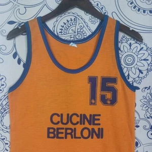 VINTAGE CANOTTA MAGLIA MAGLINA E5 CUCINE BERLONI MAILLOT COLLEZIONE MATCH WORN - Picture 1 of 10