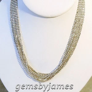 Collar 9 MULTIHILO Bola Cuentas DE COLECCIÓN ITALIA PLATA ESTERLINA 925 12-16" IMPECABLE - Imagen 1 de 7